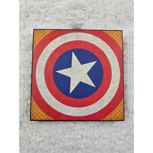 Open Road Brands Other - Marvel Captain America Shield Wood Wall Art Open Road Brands Hobby Lobby 8x8